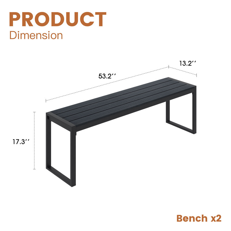 Outdoor Bench, Black