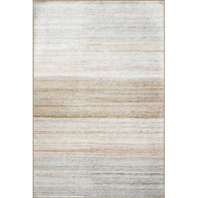Powder Beige Themed Abstract Line Patterned Creative Modern Decorative Carpet