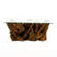 Modern Woodland Rectangular Coffee Table Handcrafted Teak Root and Branch Design with Tempered Glass