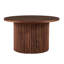 Table basse ronde de 27,56 pouces avec plateau en bois et placage en bois avec plateau en MDF et base en métal-303518705