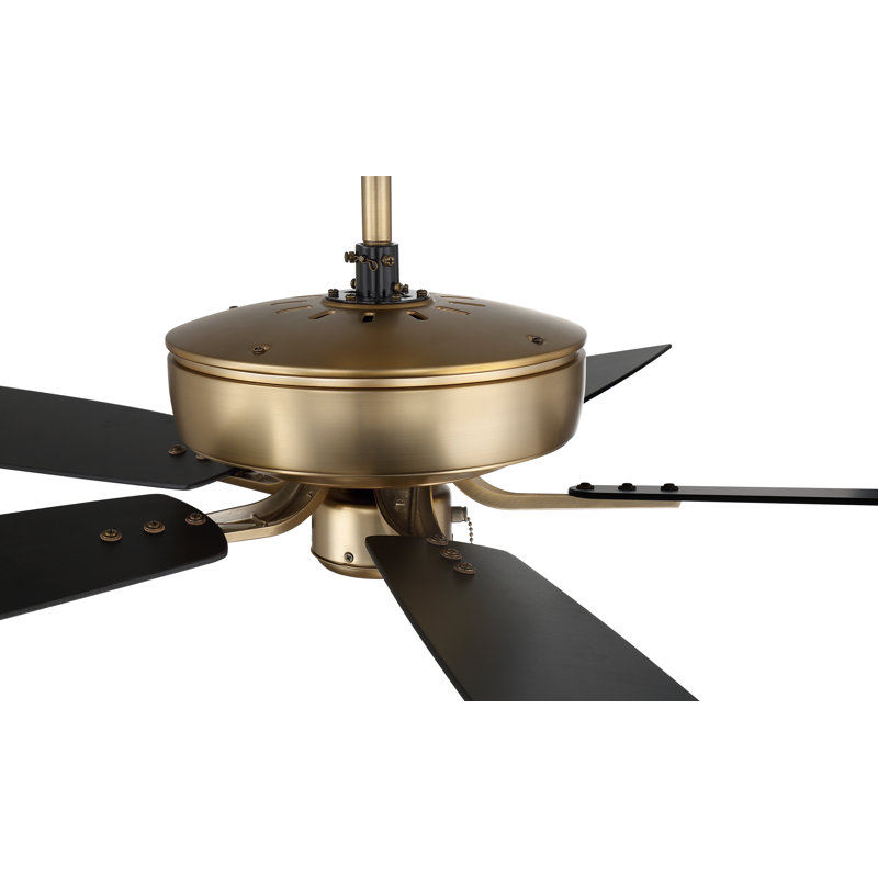 Satin Brass 52" Ceiling Fan with Black Walnut Blades