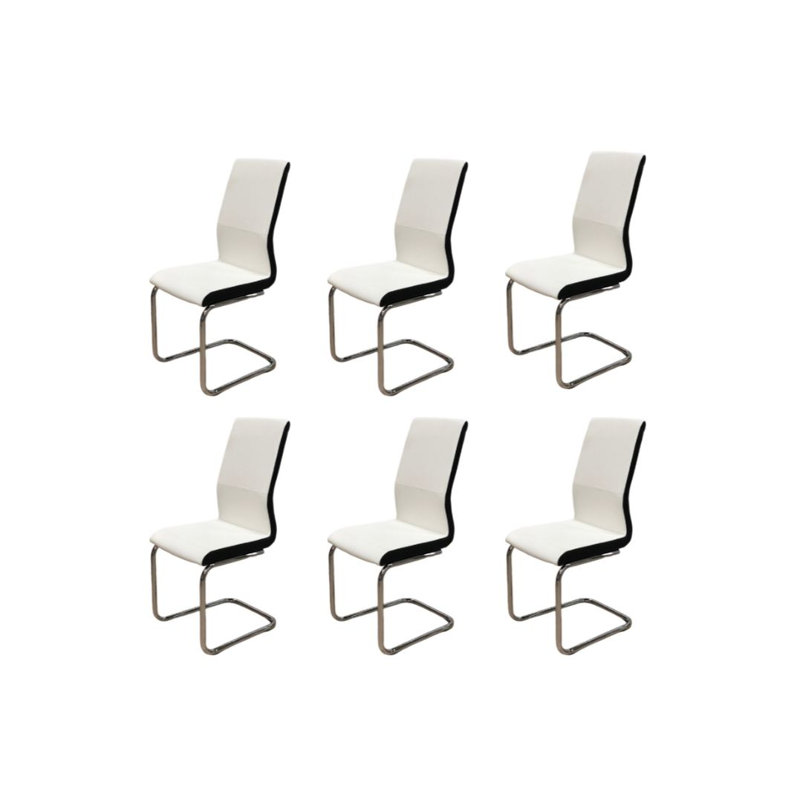 Chaise d'appoint en métal Kreiner (ensemble de 6), Blanc