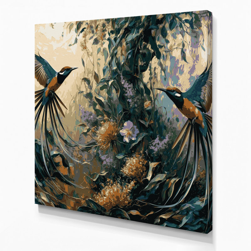 Oiseaux, art africain, 32" H x 32" W