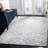 Ferrera Ikat Handmade Tufted Wool Blue / Ivory Area Rug-1138282230