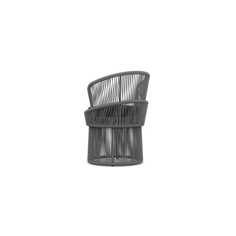 Palma Swivel Patio Dining Armchair with Cushion, Matte Charcoal Frame/Mocha Cushion