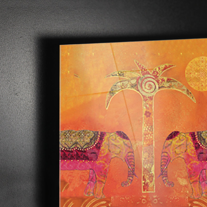 Exotic Elephants Sample by Andrea Haase - No Frame Print on Plastic / Acrylic, 65cm H x 65cm W