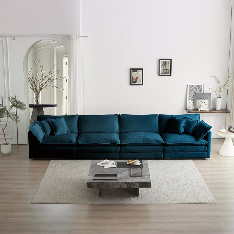 Canapé modulaire Free Free Combination, canapé 4 places, tissu chenille confortable, canapé modulaire, Hayter, 4, Bleu