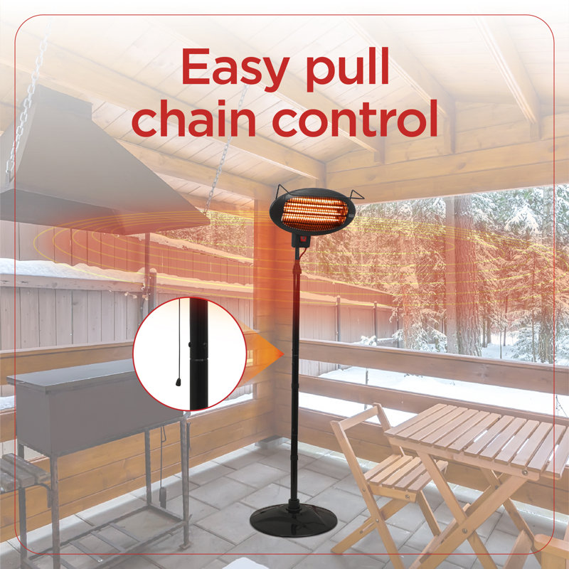 Winter Ready Series BLACK+DECKER Patio Floor Electric Heater, Patio Heater Stand for Outdoors with 3 Heat Settings
