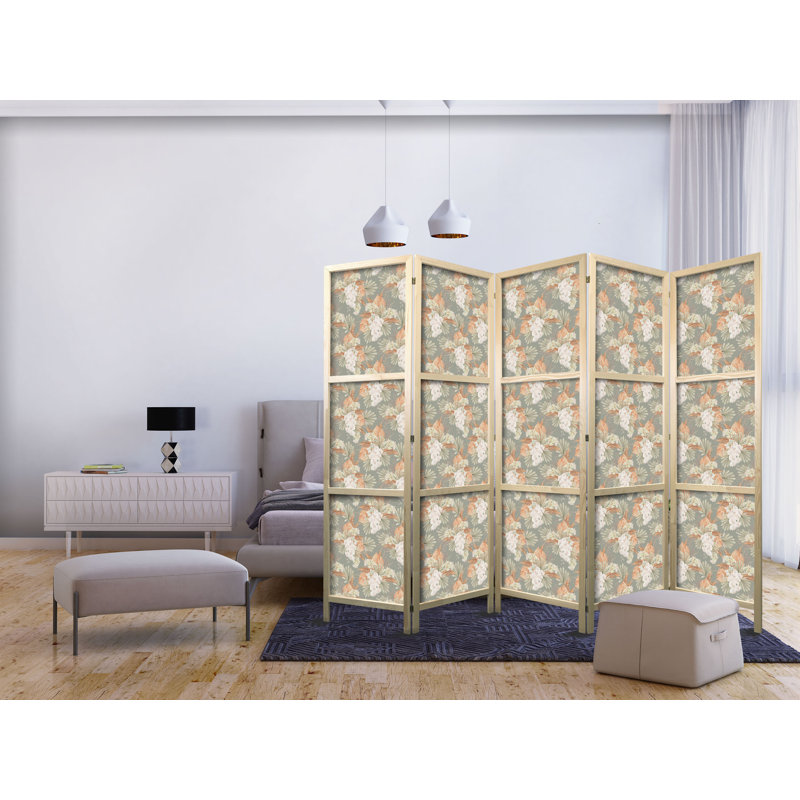 171cm H Solid Wood Folding Room Divider, 171cm H x 225cm W x 1.2cm D