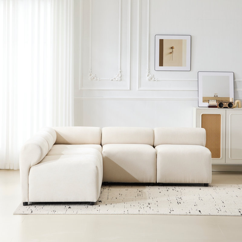 Canapé modulaire à combinaison en V de 83 po et 5 pièces modulaire