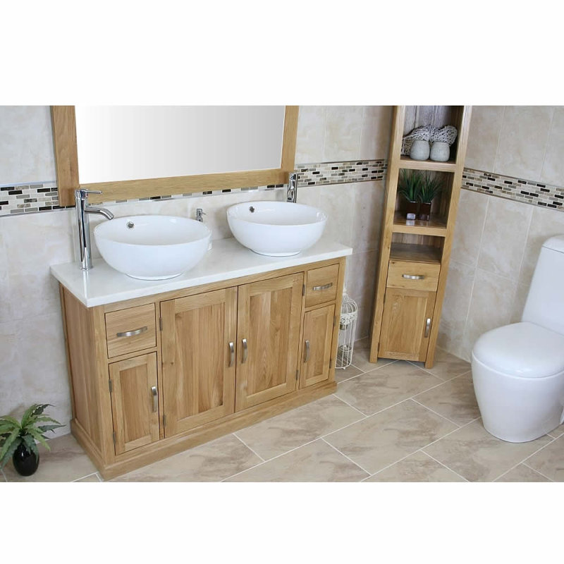 Deloach 1230mm Double Bathroom Vanity with Vessel Ceramic Basin