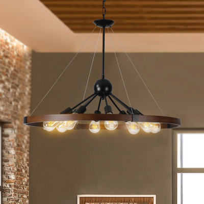 8- Pour les espaces - Cuisine, salon, rouille de la salle à manger - Matériau, chaîne réglable, noyer + rouille de plafond de style rétro noir, hauteur, teinte