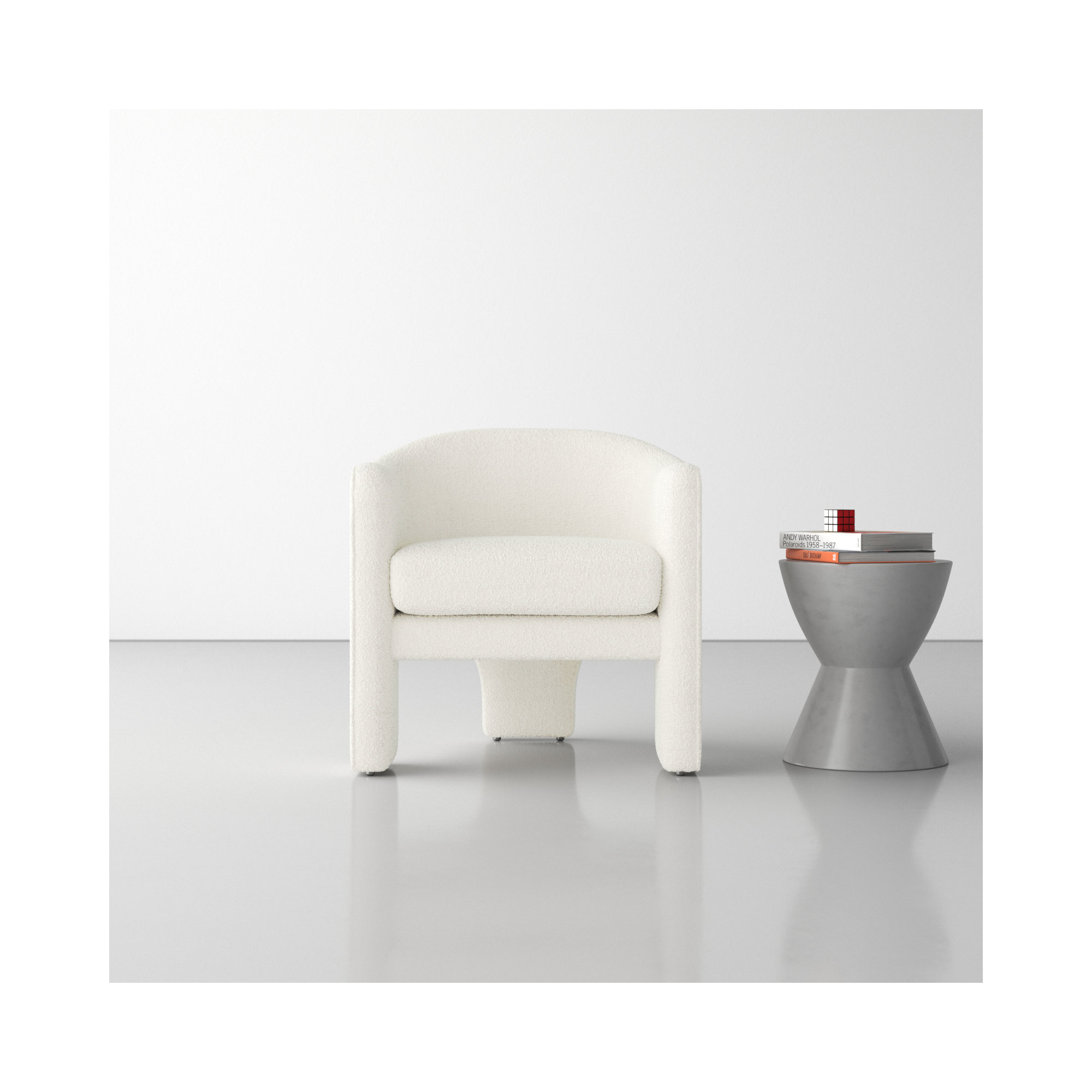 Upland Upholstered Armchair, Ivory Boucle