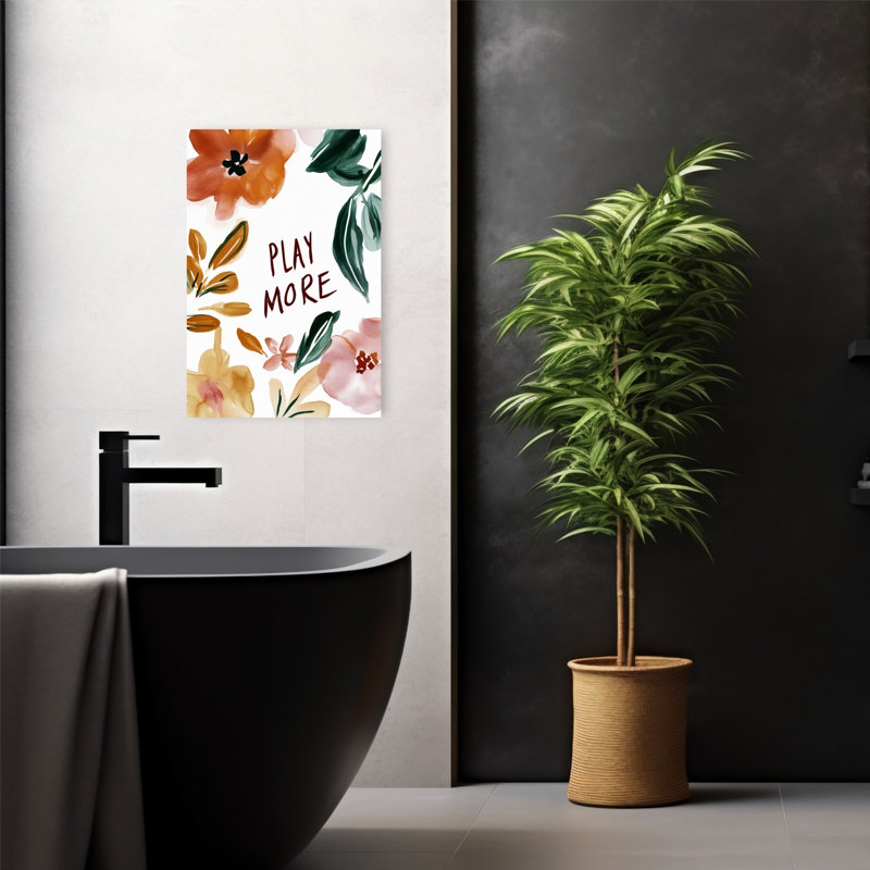 Bloom And Play Abstract Modern Organic Nature Flower Wall Art Print by Treechild - Wrapped Canvas Print