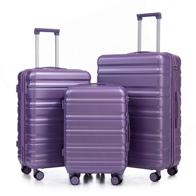 HIFINE TOURIST 20 "/ 24" / 28 "3 pièces / ensemble en valise à roulettes en ABS, valise de cabine, couleur assortie, serrure à combinaison