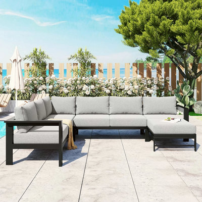 U-Shaped Multi-Person Outdoor Sofa Set, Suitable For Gardens, Backyards, And Balconies.
