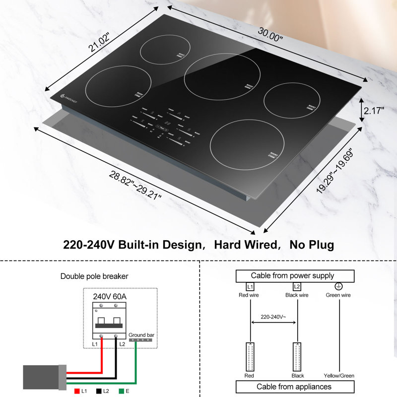 Plaque de cuisson électrique à commande tactile de 30 pouces intégrée
