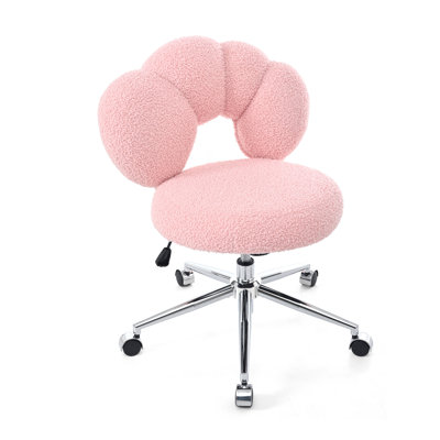360°Swivel Height Adjustable,Swivel Chair,Teddy fabric,home office chair