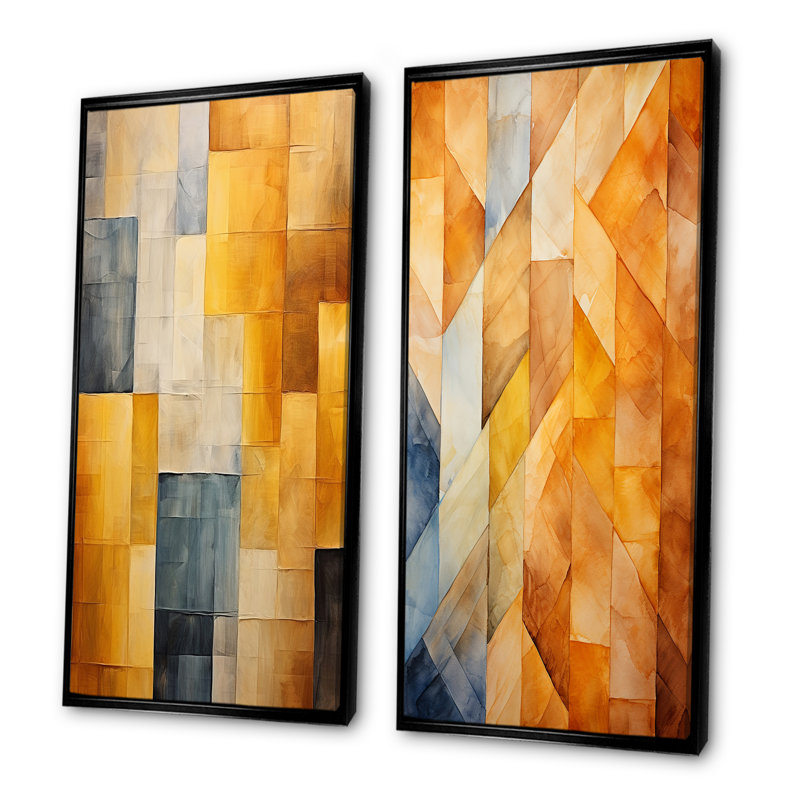 Dailen - ensemble de 2 reproductions d'art sur toile, Cadre noir, H 28 po x l 25 po