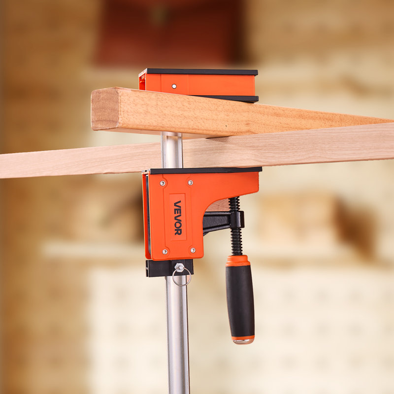 Bar Clamps for Woodworking, 60.96 cm Parallel Clamp Set, F-Clamp with 680 kg Load Limit, Even Pressure, High-strength Plastic and Carbon Steel, for Woodworking Metal Working, Orange
