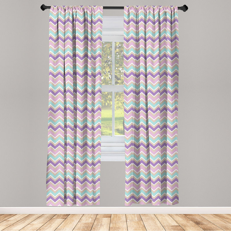Chevron Semi-Sheer Rod Pocket Curtain Panels, 28" x 84"
