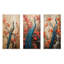 Ensemble de salon bleu et bleu avec motif floral paon royal I - paon en métal-972766156