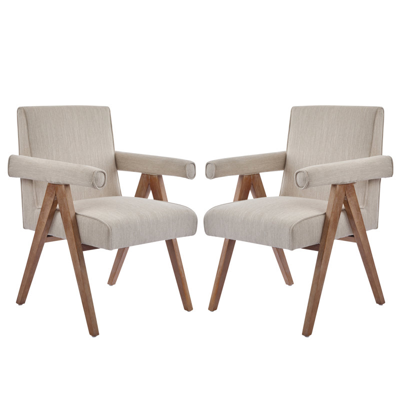 Fauteuil de salle à manger en tissu, Beige