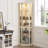 Corner Glass Cabinet Lighted Curio Cabinet Corner Display Case-1466799438