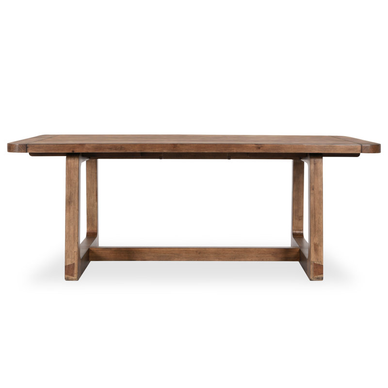 Lyra 80-110" Pine Wood Extendable Dining Table In Smoke Brown