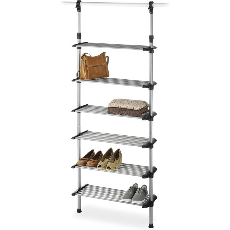 Système d'organisation à 6 tablettes - Maximiseur de garde-robe réglable