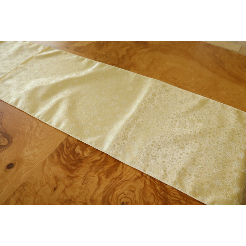Oretha Geometric Christmas Table Runner, 60" x 12", Gold