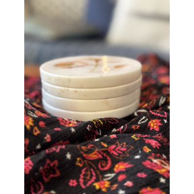 Marble Round 4 Piece Coaster Set