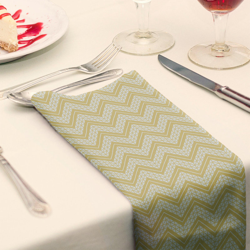 Stephenie Cotton Chevron Square Napkin, Light Yellow, 10" x 10"