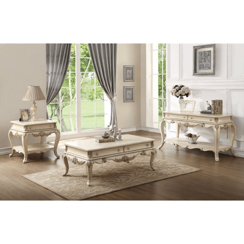 Table basse, Blanc antique