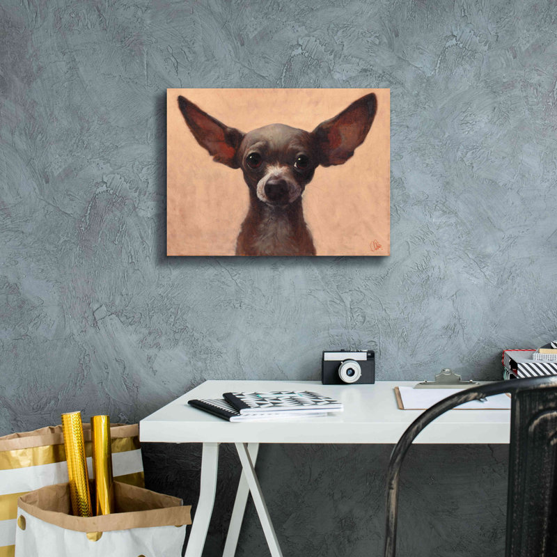 «Chihuahua» par Thomas Fluharty - reproduction d'art sur toile tendue, H 12 po x l 16 po x P 0,75 po