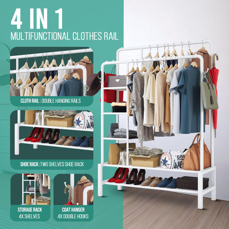 Andraea 115cm Clothing Rack, White