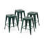  Ensemble de 4 tabourets de comptoir en métal de 24 po, ensemble de 4 tabourets empilables intérieur / extérieur, vert-46415767-46415774-46415773