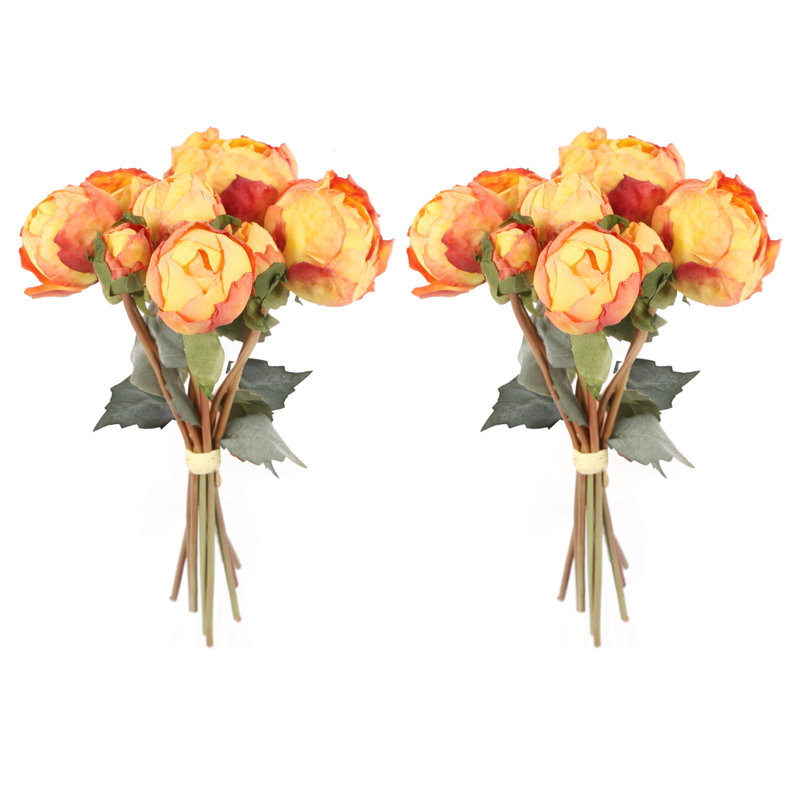 2 bouquets de pivoines rétro fleurs artificielles en soie fausses fleurs pivoines pour la décoration de bureau de mariage