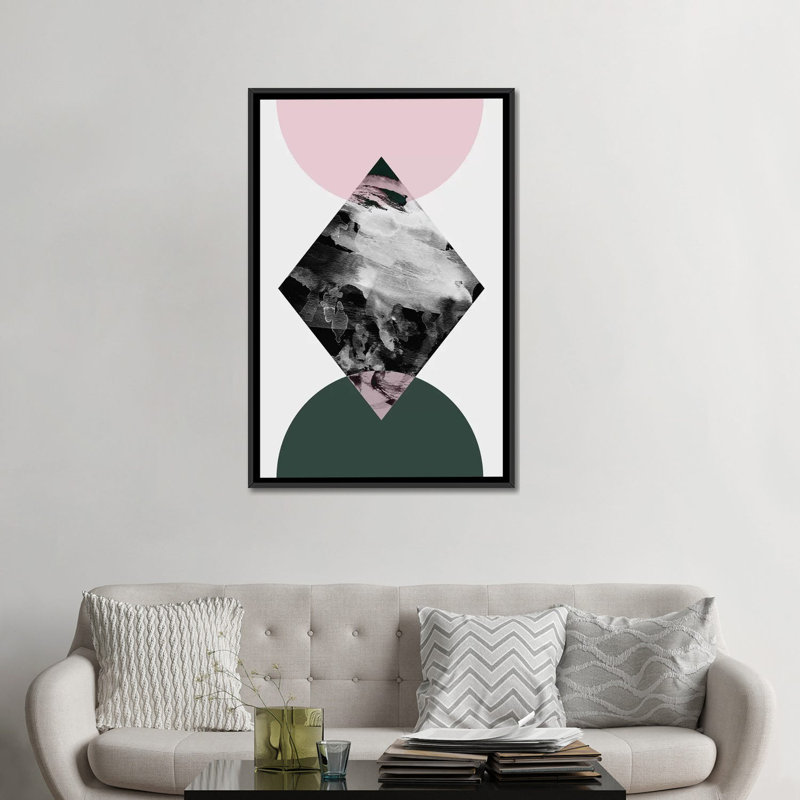 «Minimalisme XXI», impression sur toile, H 26 po x l 18 po x P 1,5 po, Toile avec cadre noir, Pas de tapis