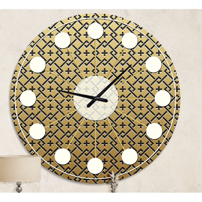 Horloge murale Golden Luxury Metallic Geometrics XVIII - Mid-Century, Moyenne