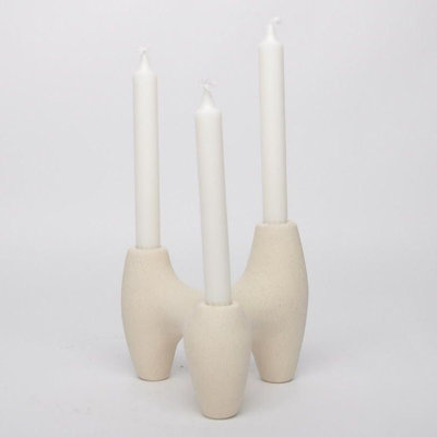 Ceramic Three Pillar Tabletop Candle Holder