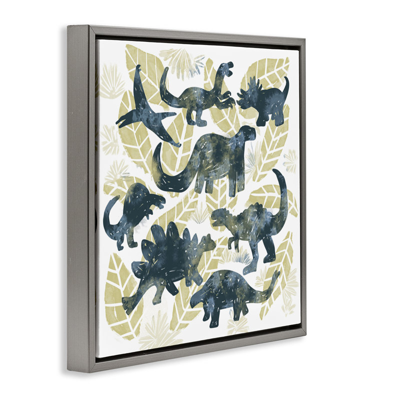 Cadre flottant Wild Dinos, Cadre flottant gris lustré, H 18 po x l 18 po