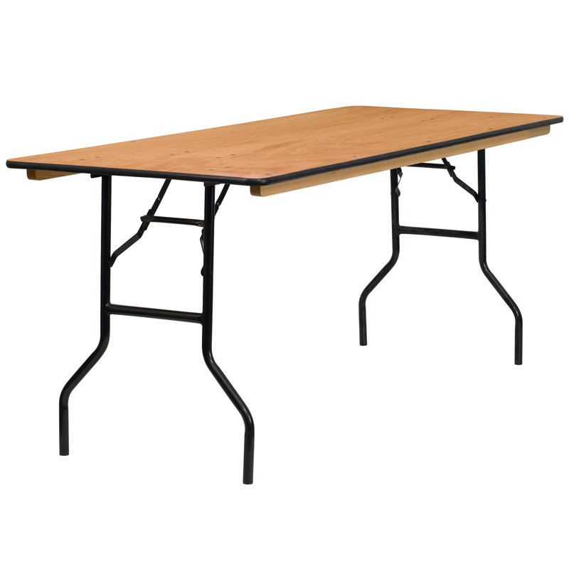 Wofford Rectangular Wooden Folding Training and Event Table, 30.25" H x 72" L x 30" W