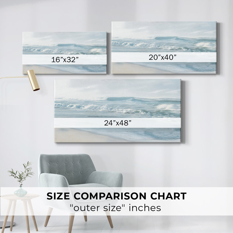 «Thankful for the Ocean» - Toile tendue avec châssis - Prêt à accrocher, H 24 po x l 48 po