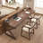 Tan Rectangular Solid Wood desk-109561857