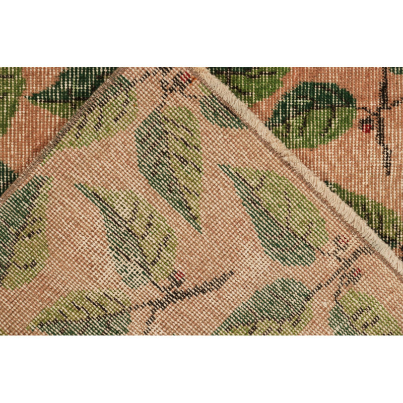 Pasha Wool Floral Area Rug in Green/Black/Red