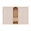 Deux lits simples escamotables avec garde-robe, rangement, 2 tiroirs, économie d'espace, beige et bois