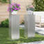 Support pour plante vidaXL 2 pièces blanc 9,45 x 9,45 x 29,53 po-1117395656-1117395660