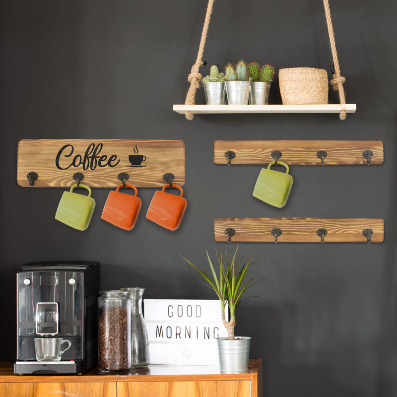 Porte-tasses mural Rustic, Bois