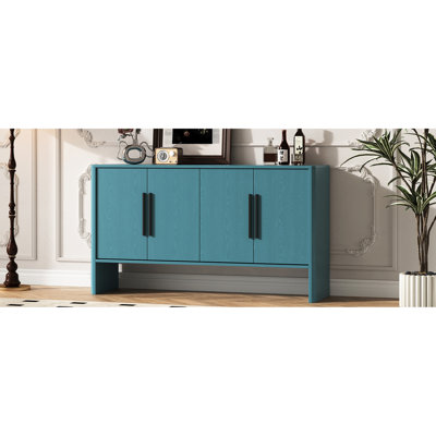 Antique Blue Sideboard With Ample Storage Options For Every Need Large In Home Use - Adjustable Interior
